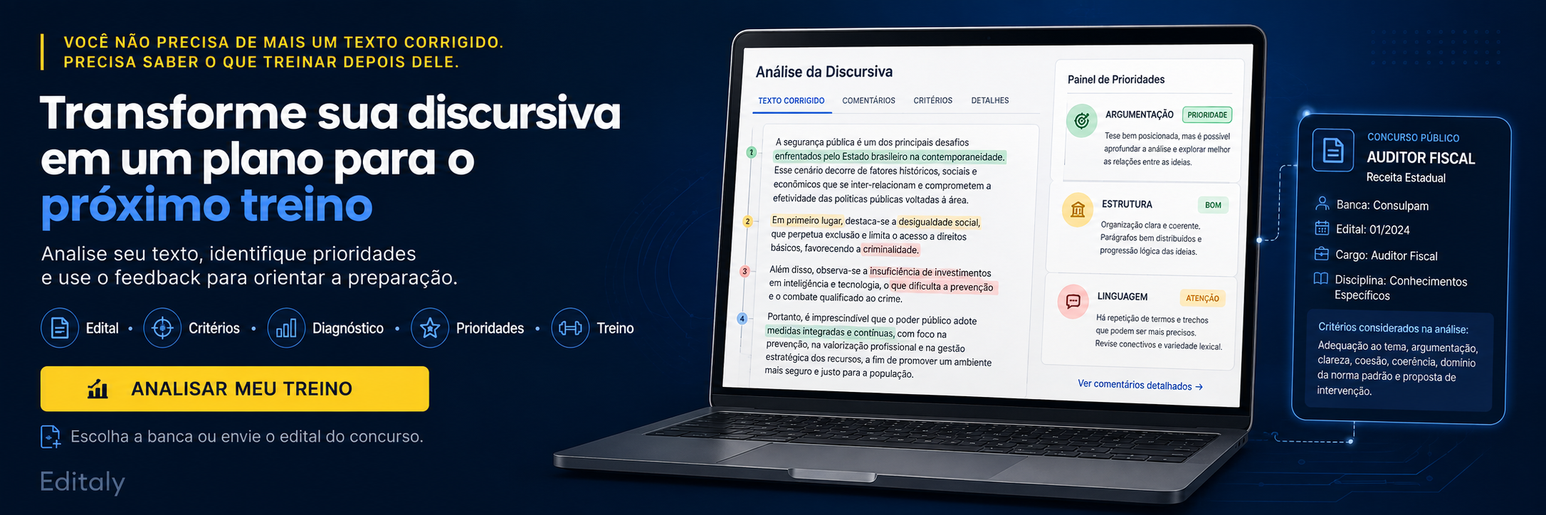 Transforme sua discursiva em um plano para o próximo treino.
