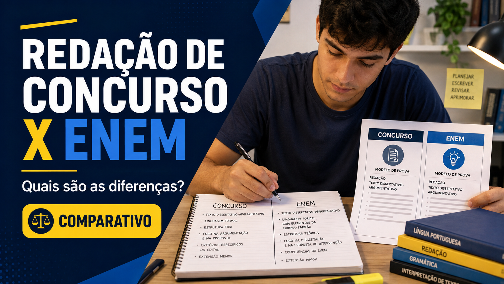 Redação de concurso x ENEM: diferenças