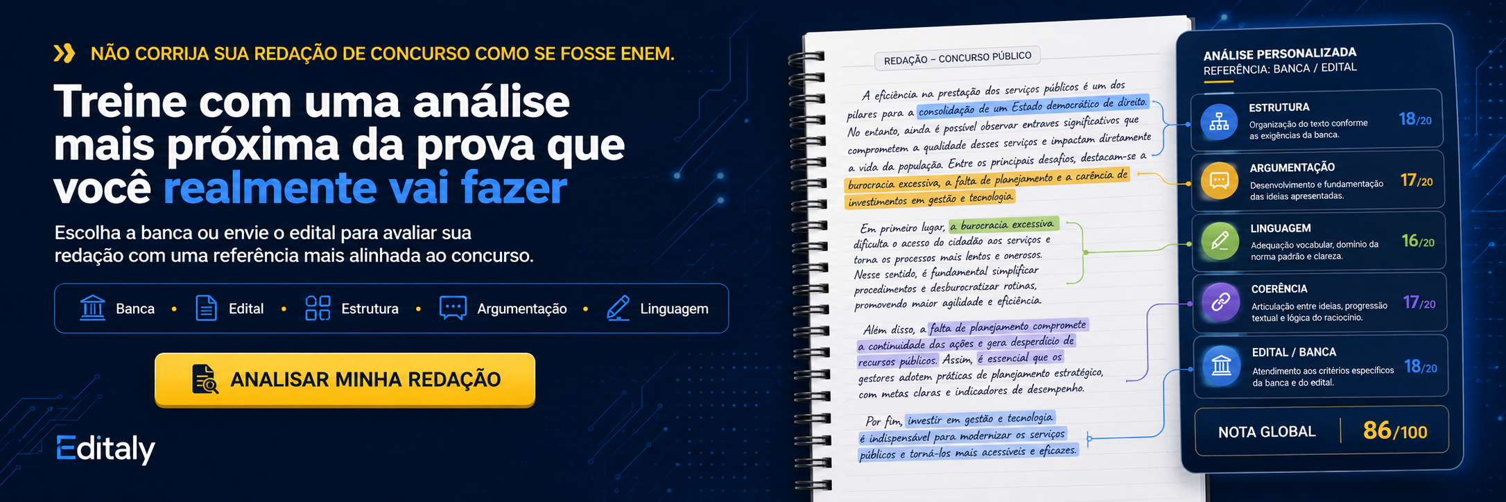 Treine com a régua da sua prova, não com uma régua genérica.