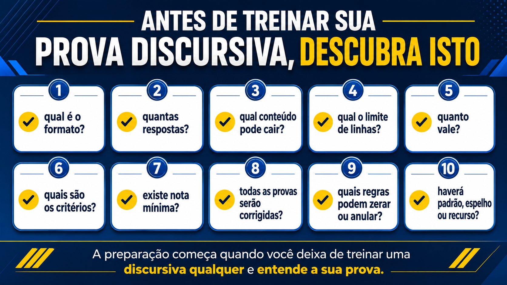 Antes de treinar sua prova discursiva, descubra isto.